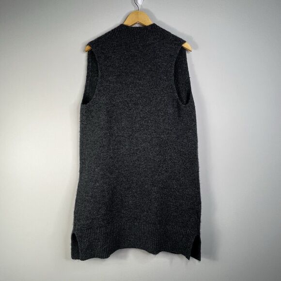 Loft Wool Alpaca Blend Open Long Duster Cardigan Sweater Vest Sz M - Picture 2 of 7